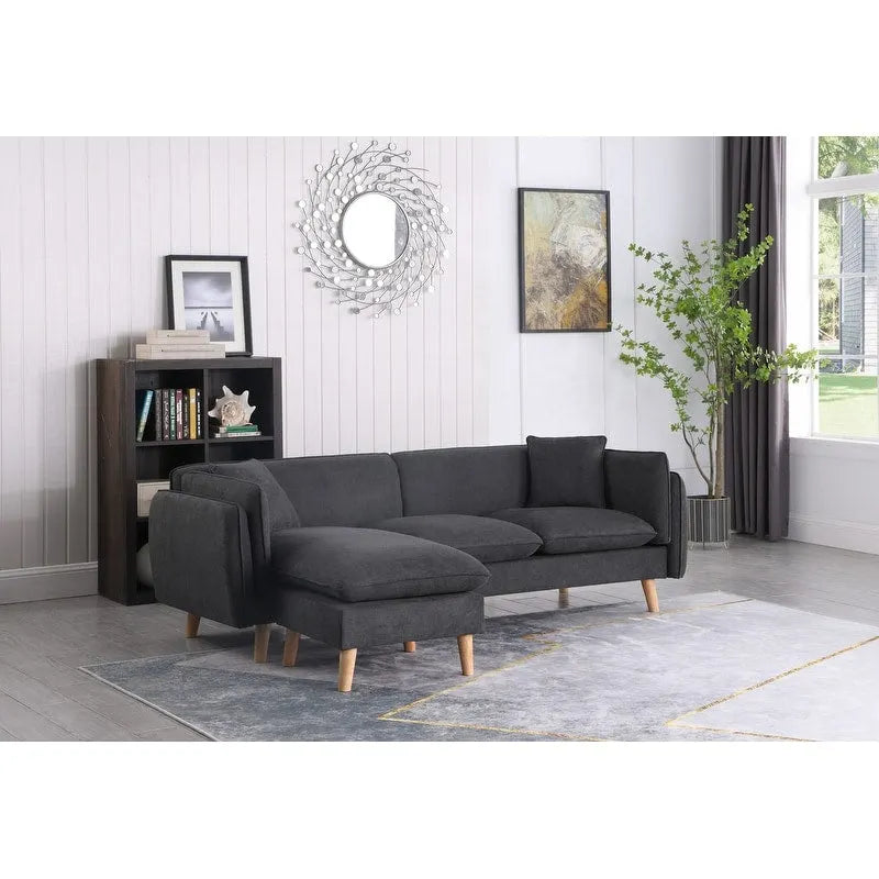 Canapé sectionnel en tissu avec méridienne