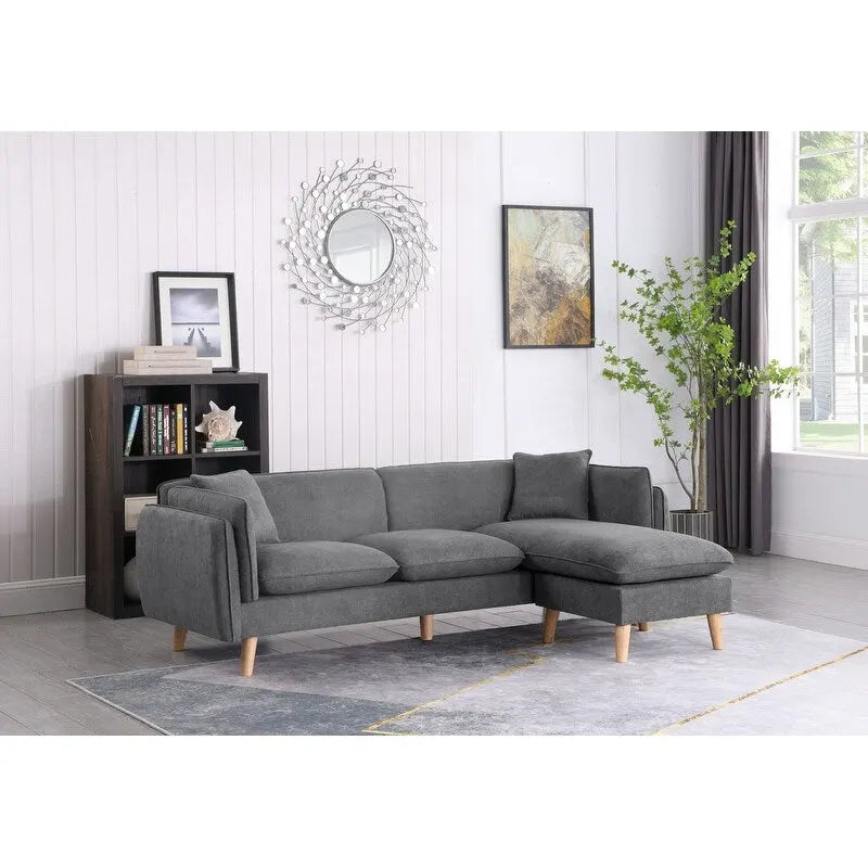 Canapé sectionnel en tissu avec méridienne