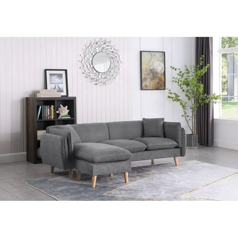 Canapé sectionnel en tissu avec méridienne