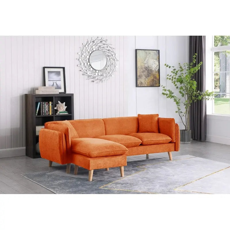 Canapé sectionnel en tissu avec méridienne