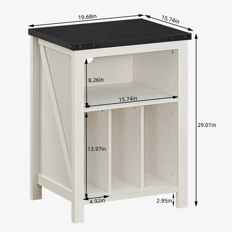 Meuble pour Platine Vinyle avec Rangement de Disques Vinyles – 15,74 P x 19,68 L x 29,01 H