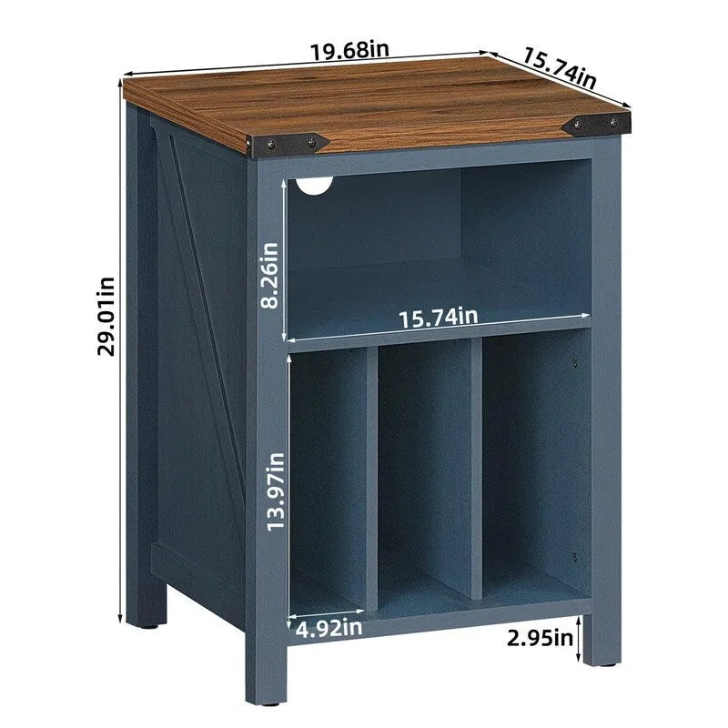Meuble pour Platine Vinyle avec Rangement de Disques Vinyles – 15,74 P x 19,68 L x 29,01 H