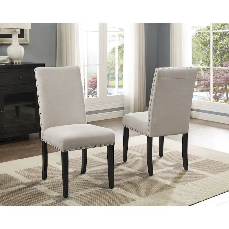 Chaises de salle à manger tapissées rivetées (lot de 2)