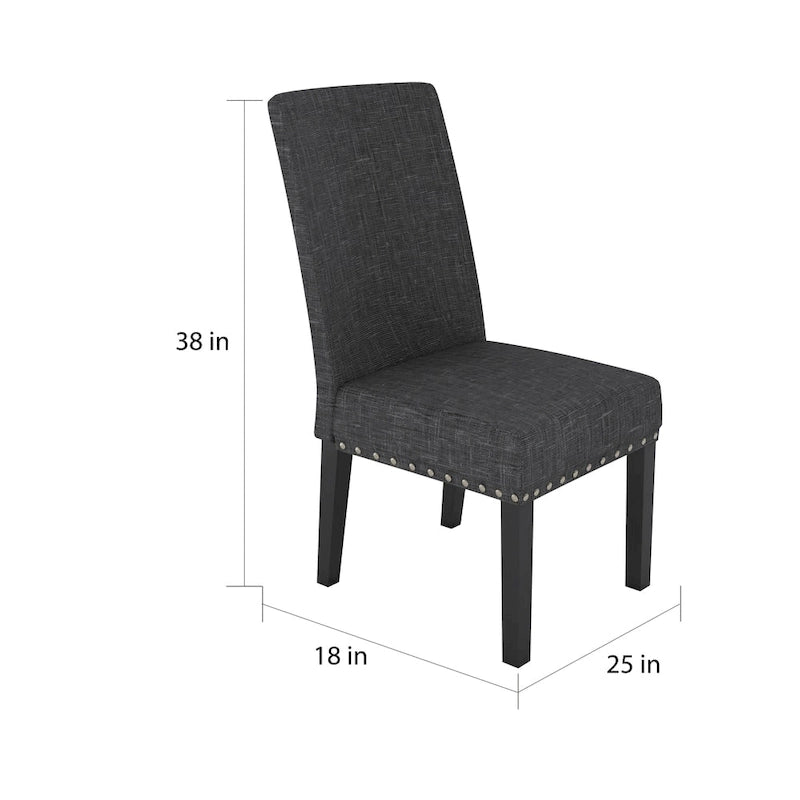 Chaises de salle à manger tapissées rivetées (lot de 2)