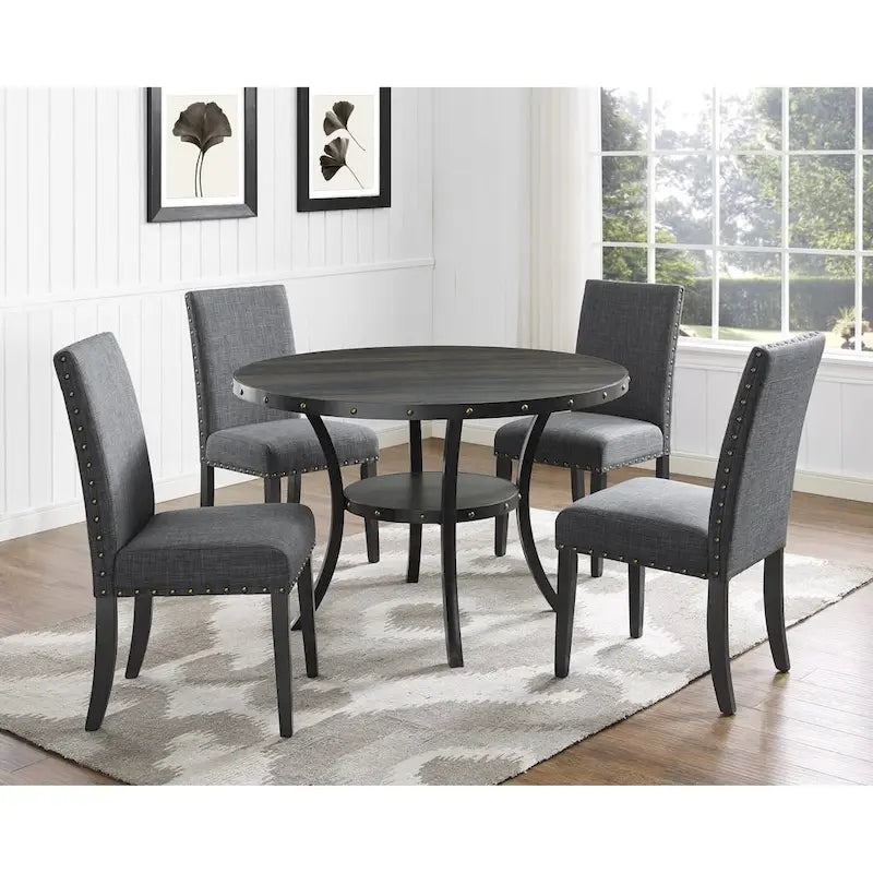 Chaises de salle à manger tapissées rivetées (lot de 2)