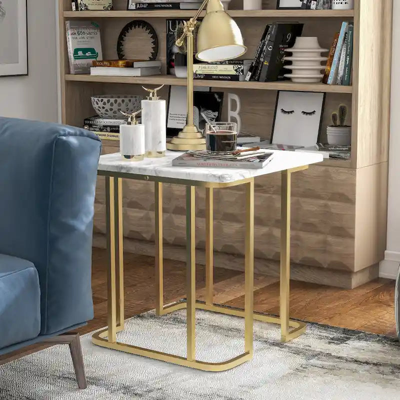 Table d'appoint style moderne 24 pouces aspect marbre