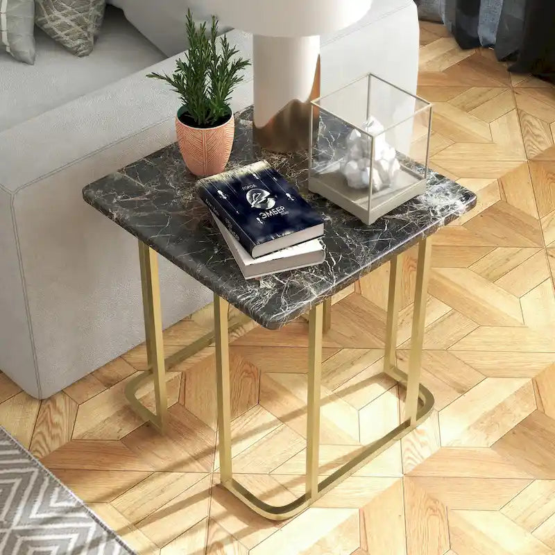 Table d'appoint style moderne 24 pouces aspect marbre