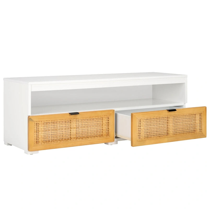 Meuble TV à tiroirs doubles et à couche unique