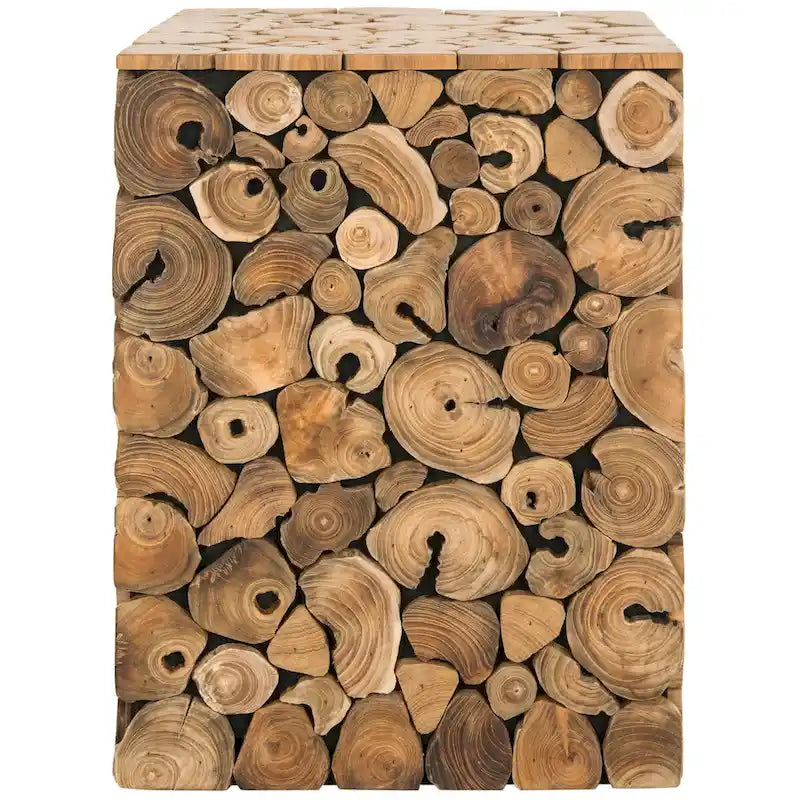 Tabouret noir - Naturel - 13 x 13 x 18 - 13Lx13Px18H