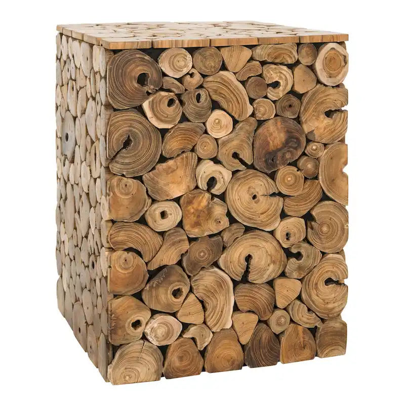 Tabouret noir - Naturel - 13 x 13 x 18 - 13Lx13Px18H