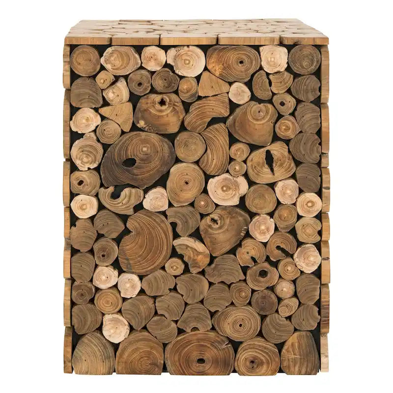 Tabouret noir - Naturel - 13 x 13 x 18 - 13Lx13Px18H
