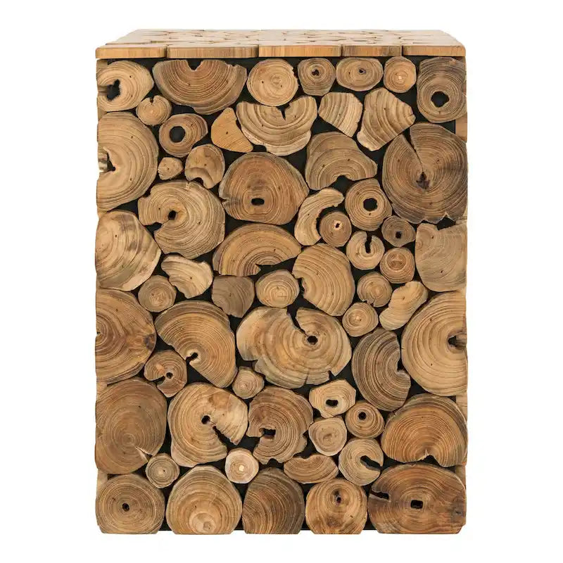 Tabouret noir - Naturel - 13 x 13 x 18 - 13Lx13Px18H