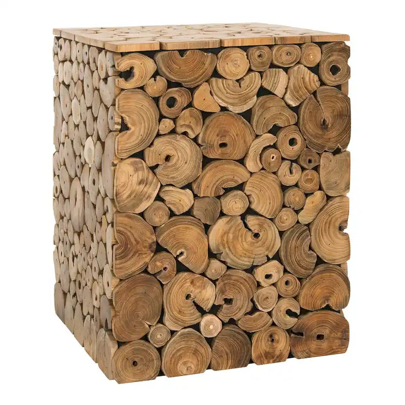 Tabouret noir - Naturel - 13 x 13 x 18 - 13Lx13Px18H