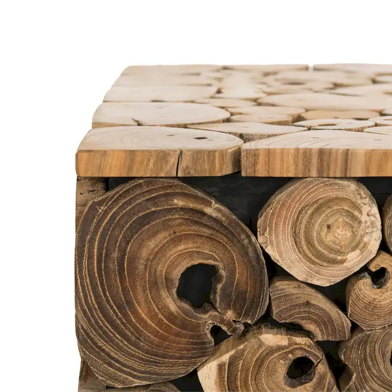 Tabouret noir - Naturel - 13 x 13 x 18 - 13Lx13Px18H