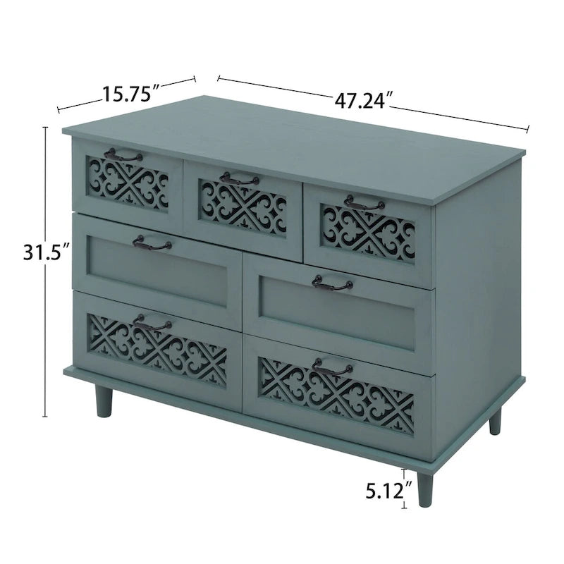 Commode 7 tiroirs Meuble américain convenant à une chambre à coucher