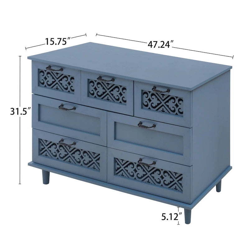 Commode 7 tiroirs Meuble américain convenant à une chambre à coucher