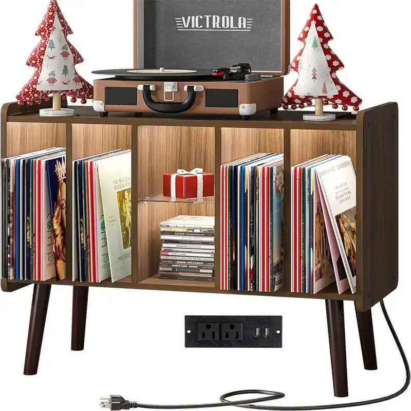 Meuble de tourne-disque LED – 14,2 P x 32,5 L x 27,2 H