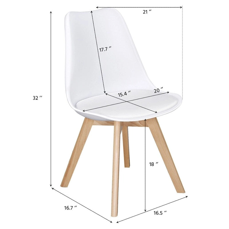 Chaises de salle à manger modernes rembourrées (lot de 4)
