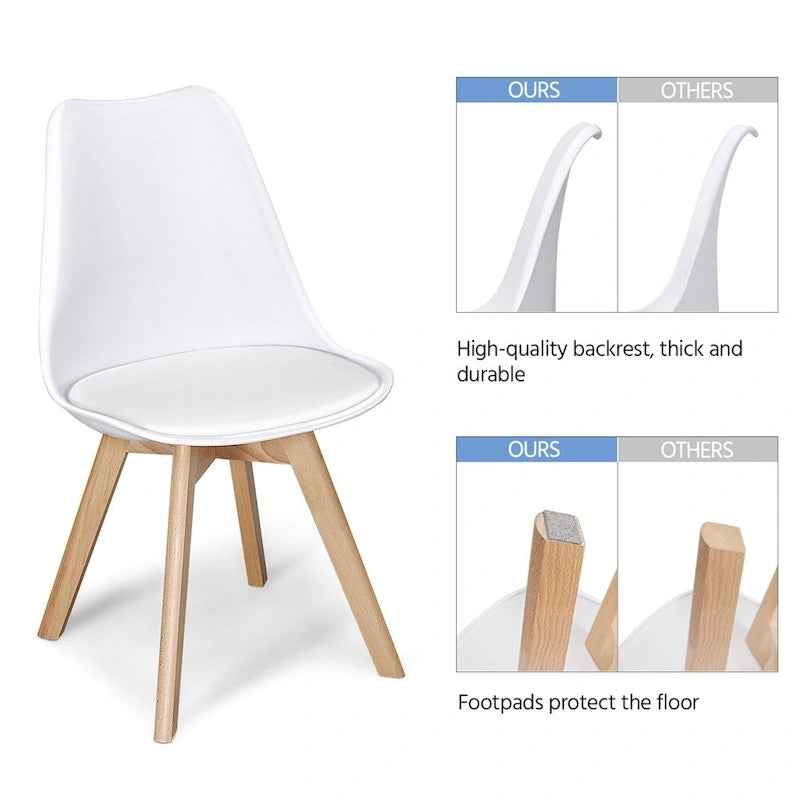 Chaises de salle à manger modernes rembourrées (lot de 4)