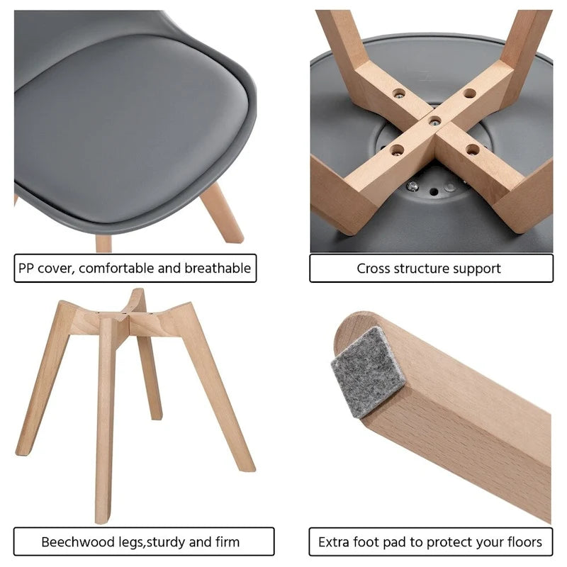 Chaises de salle à manger modernes rembourrées (lot de 4)