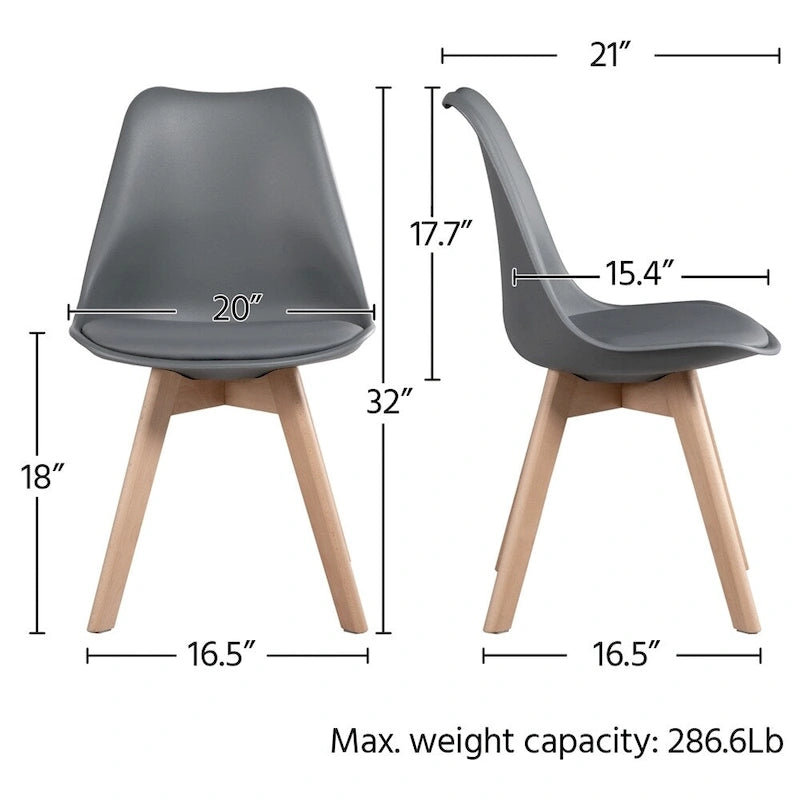 Chaises de salle à manger modernes rembourrées (lot de 4)