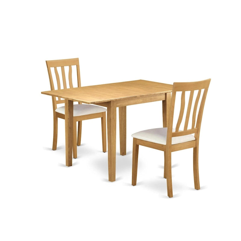 Table à manger rectangulaire et chaises de salle à manger en similicuir, couleur chêne