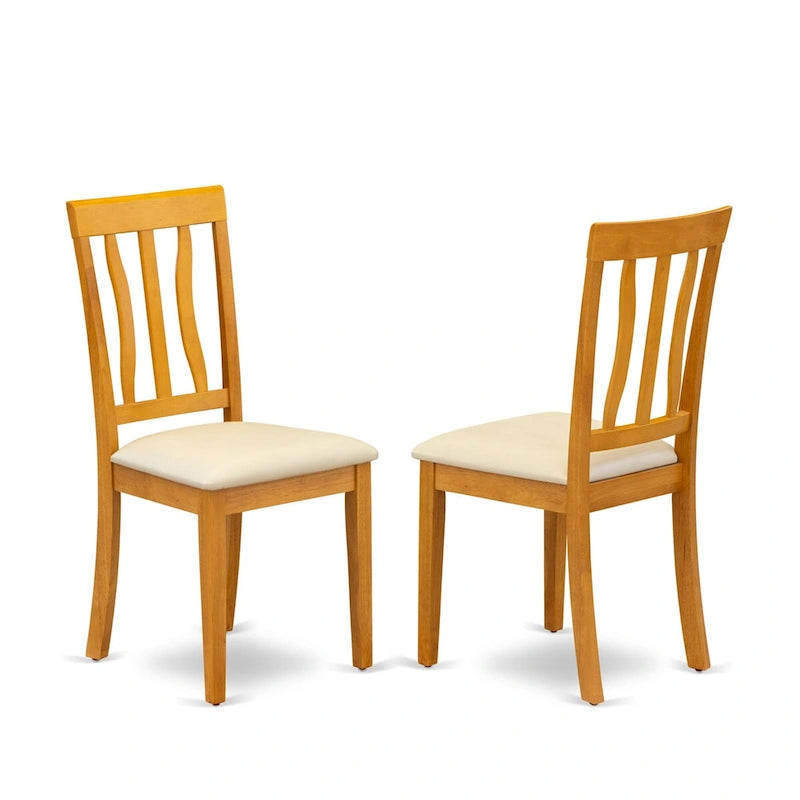 Table à manger rectangulaire et chaises de salle à manger en similicuir, couleur chêne