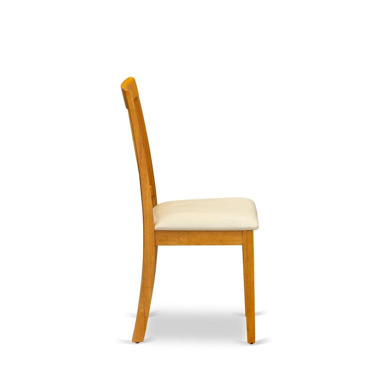 Table à manger rectangulaire et chaises de salle à manger en similicuir, couleur chêne