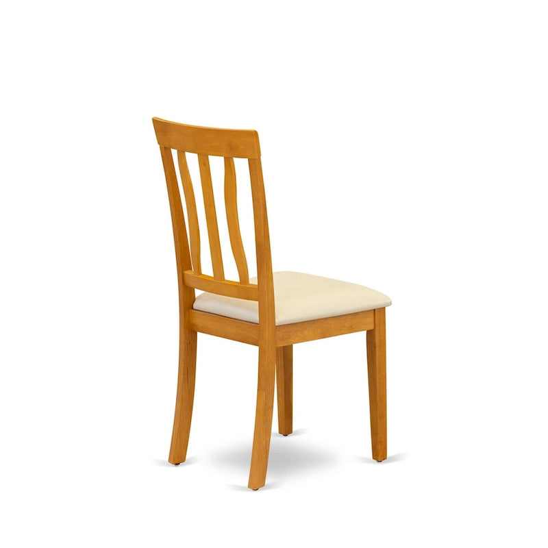 Table à manger rectangulaire et chaises de salle à manger en similicuir, couleur chêne