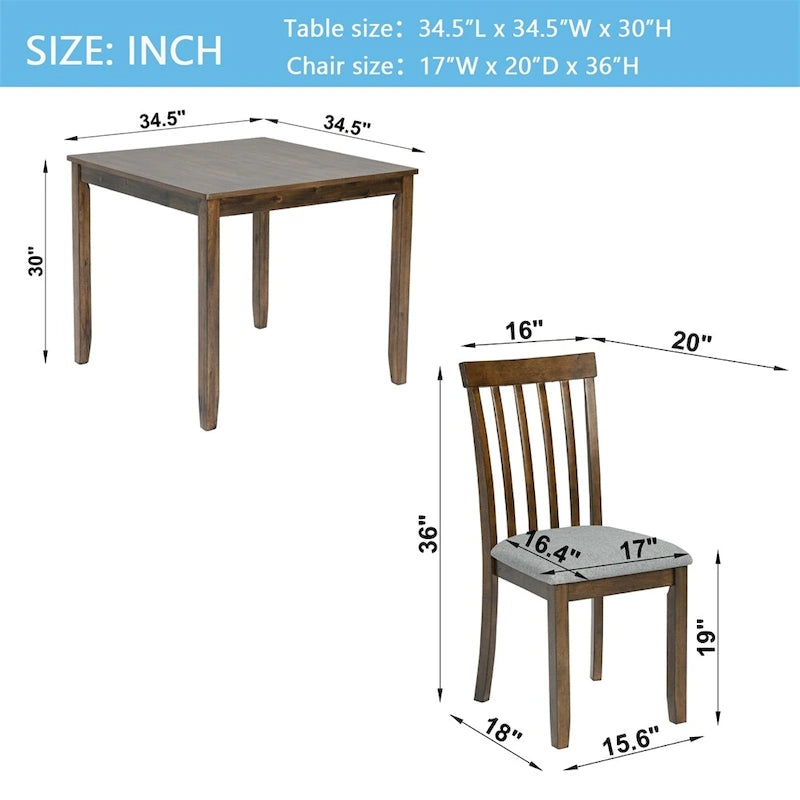 Table de salle à manger rectangulaire en bois pour 4 personnes, table de cuisine