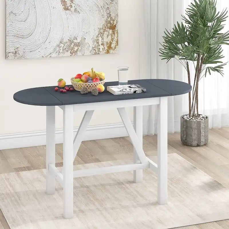 Ensemble de salle à manger 3 pièces en bois à hauteur de comptoir avec rallonge pliable