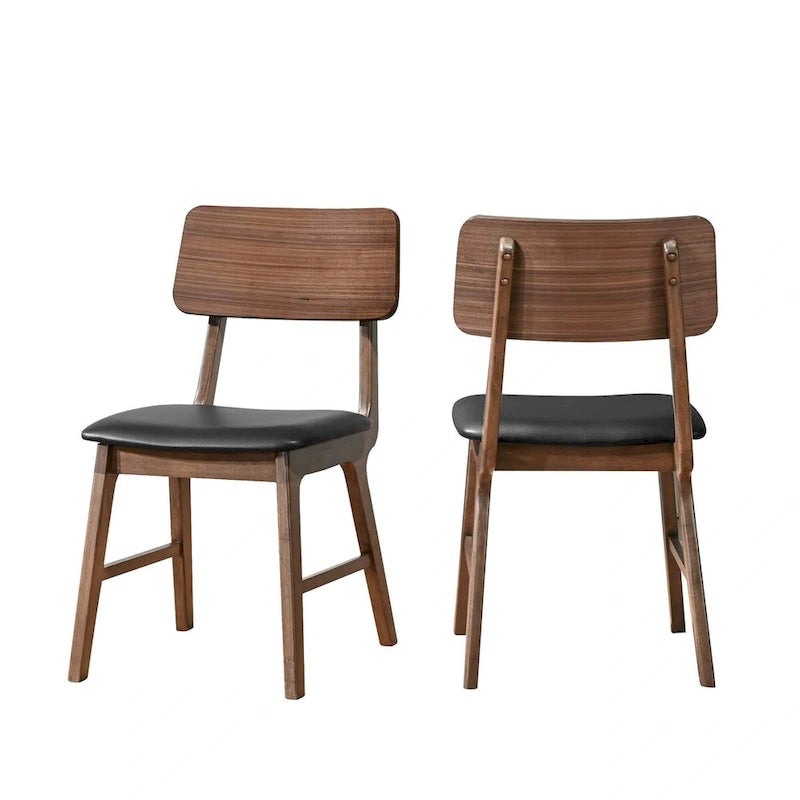 New Classic Furniture Chaise d'appoint en noyer et noir (lot de 2)
