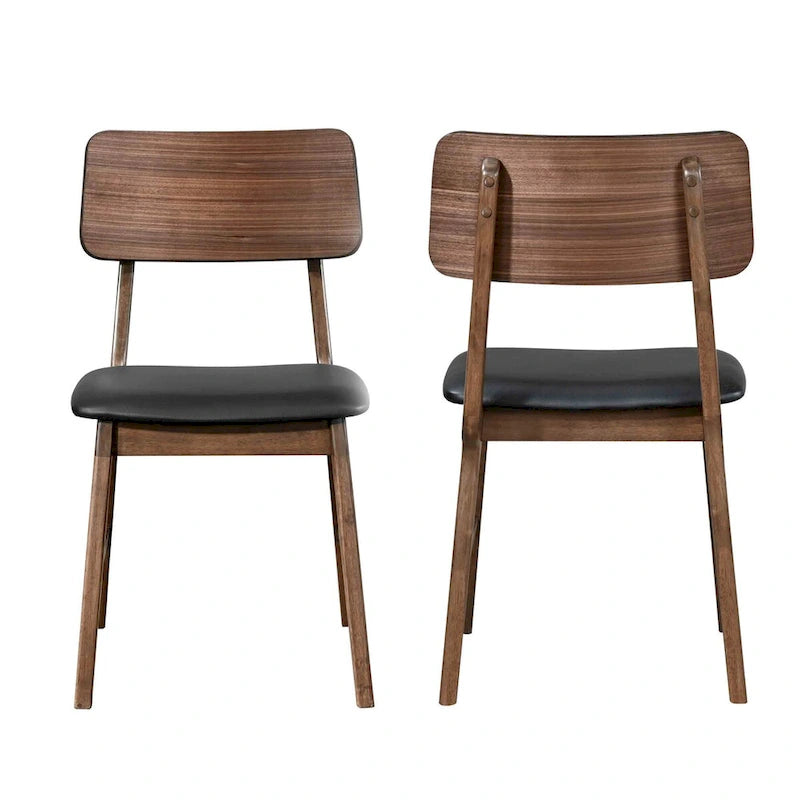 New Classic Furniture Chaise d'appoint en noyer et noir (lot de 2)