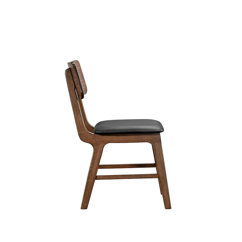New Classic Furniture Chaise d'appoint en noyer et noir (lot de 2)