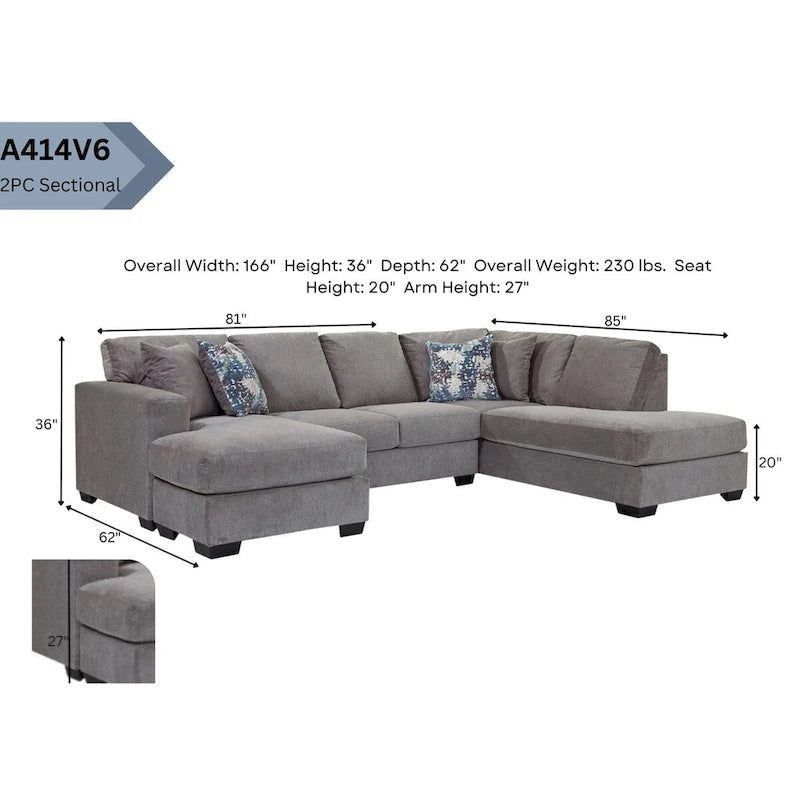 Canapé d'angle en U avec 4 coussins