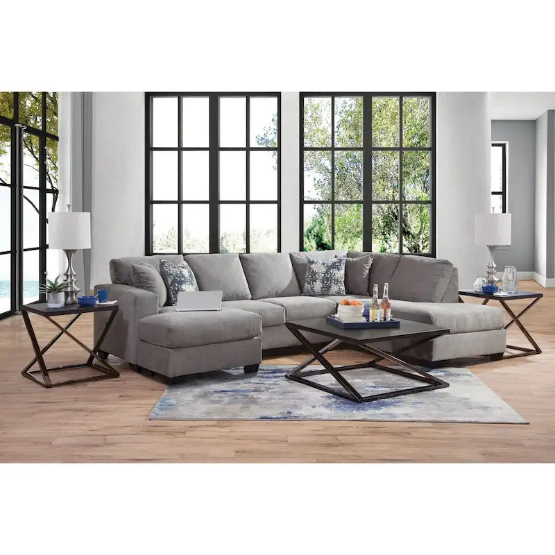 Canapé d'angle en U avec 4 coussins