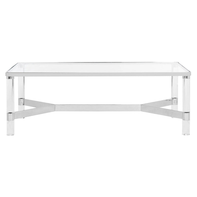 Table basse en acrylique et argent