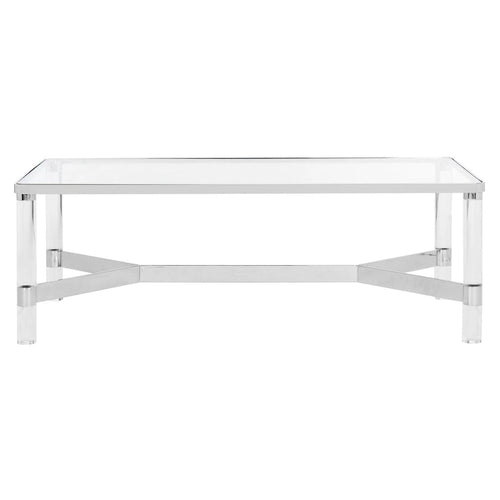 Table basse en acrylique et argent