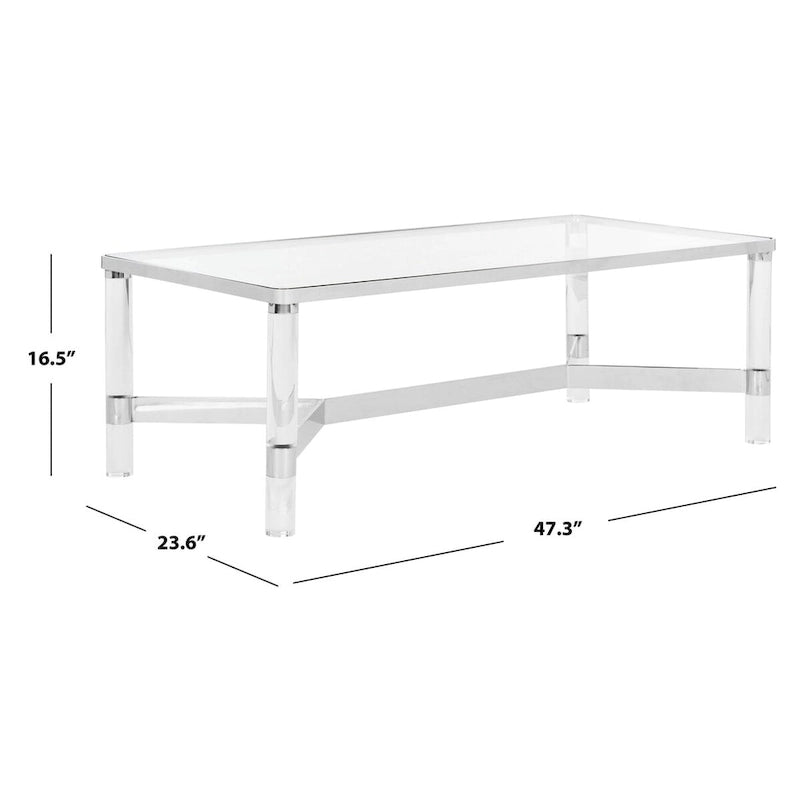 Table basse en acrylique et argent