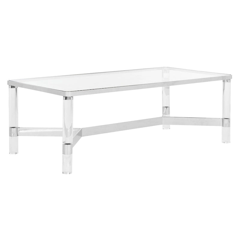 Table basse en acrylique et argent