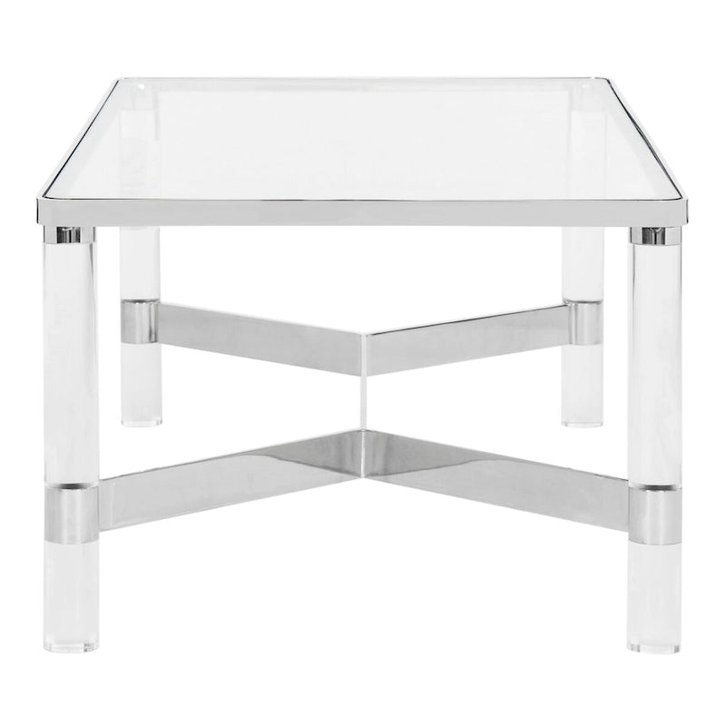 Table basse en acrylique et argent