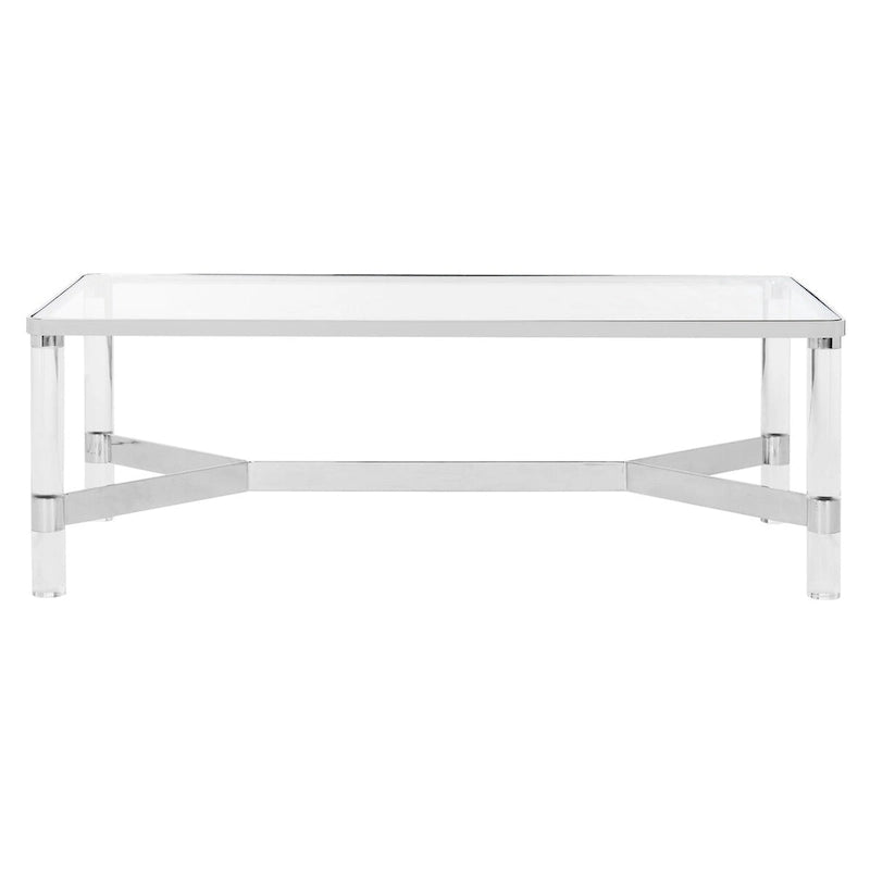 Table basse en acrylique et argent
