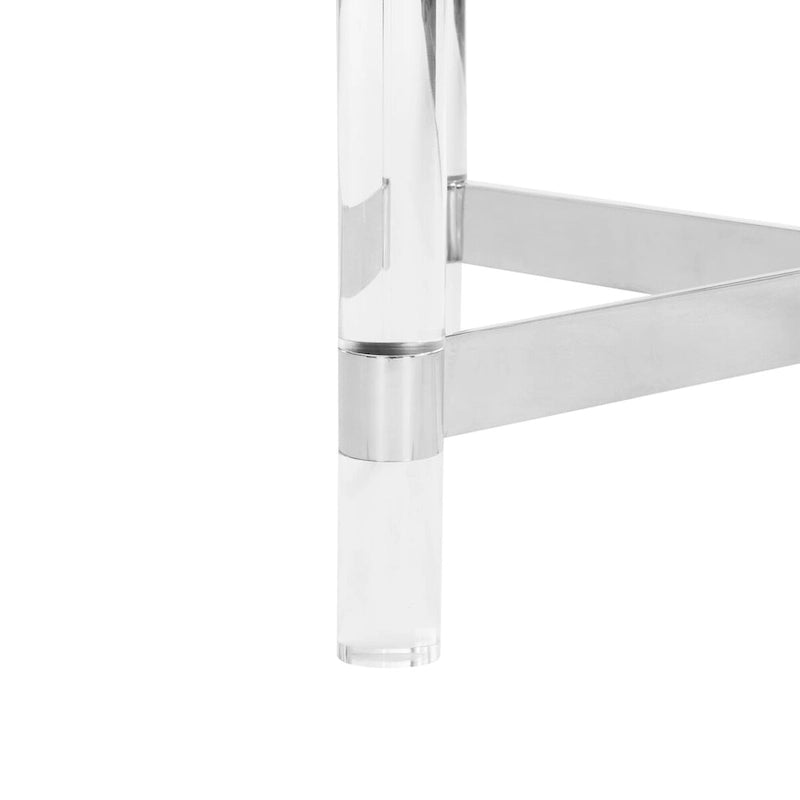 Table basse en acrylique et argent