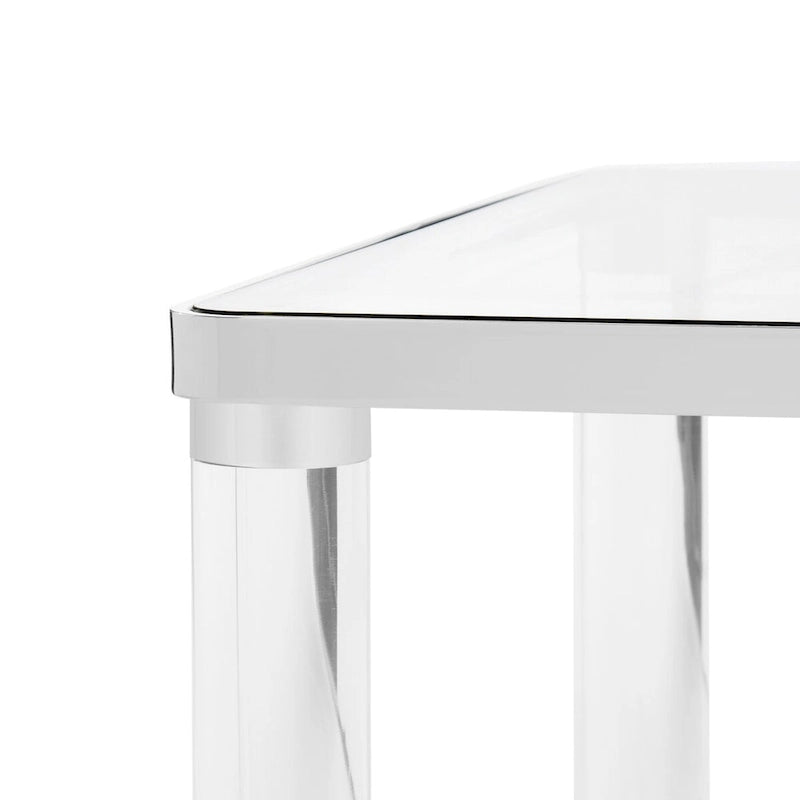 Table basse en acrylique et argent